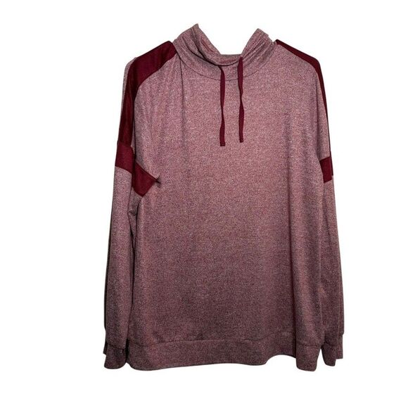 St John's Bay Sweatshirt Women's Medium Red Cowl Neck Pullover Knit Top - Picture 1 of 8